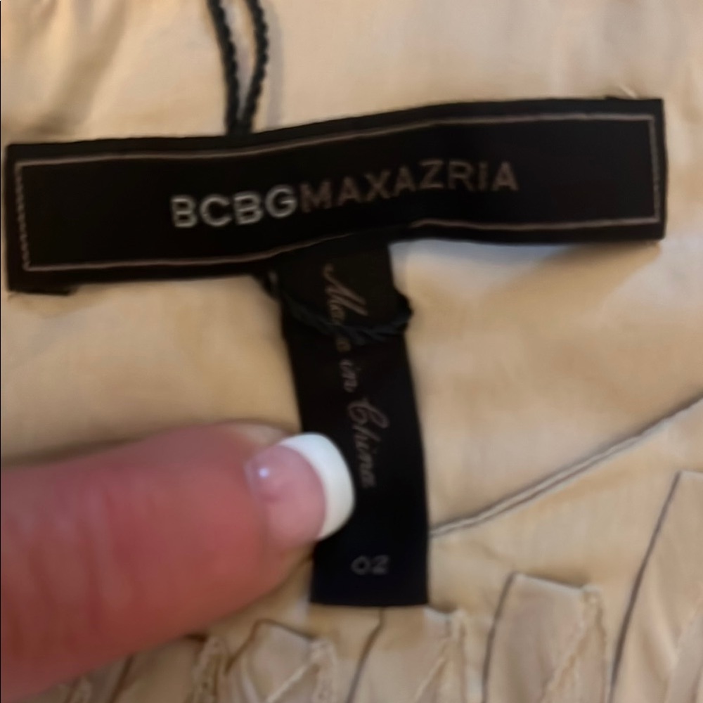 BCBGMaxAzria Tan Ruched Sheath Mini Dress - Picture 2 of 4